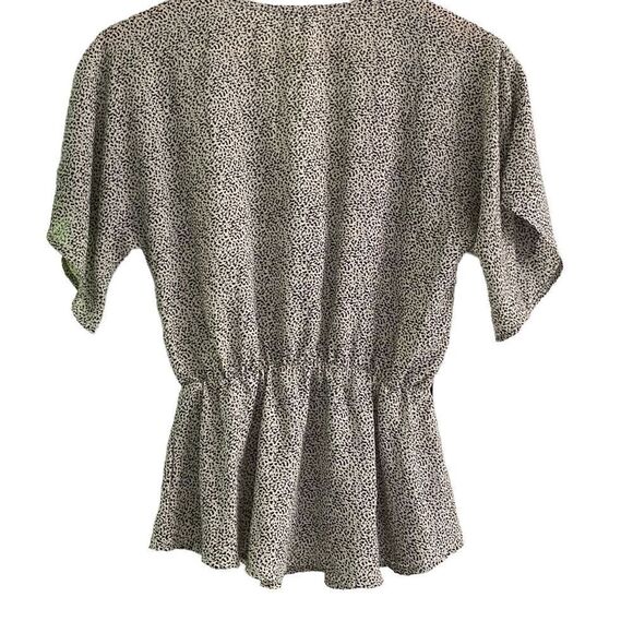 SIENNA Sky Blouse Women’s V-neck Black and White Pattern Small - Picture 2 of 4